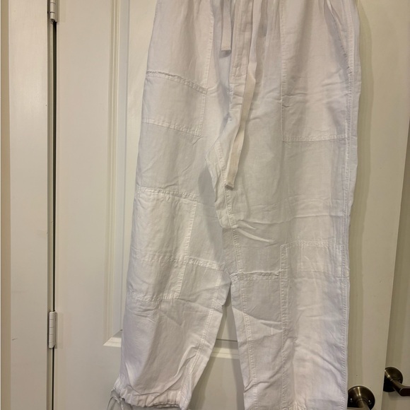 ZARA LINEN BLEND CARGO PANTS - Picture 5 of 10